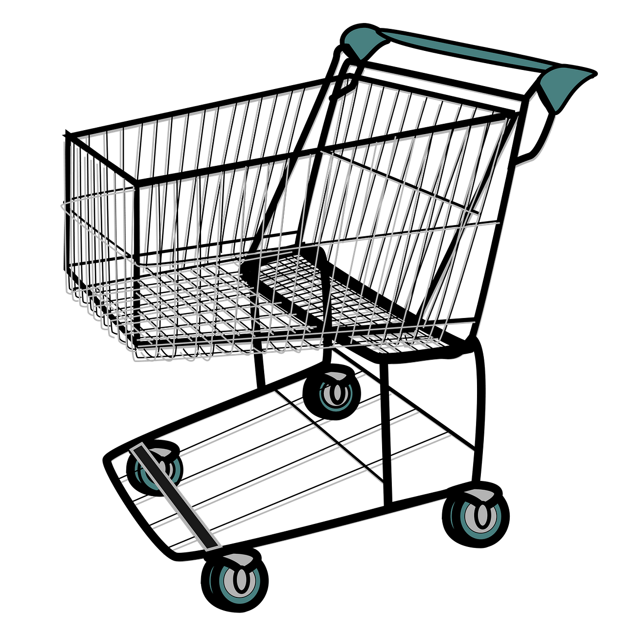 Shopping cart png sticker, transparent